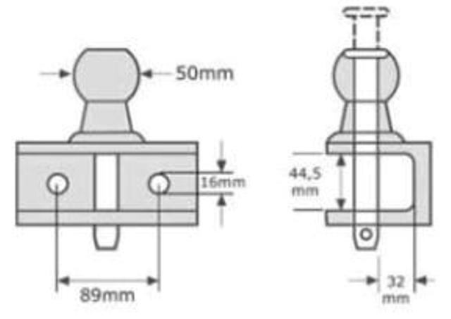 Kombi Anhängerkupplung Kugelkopf Zugmaul Traktor Kombikupplung Kupplungskopf
