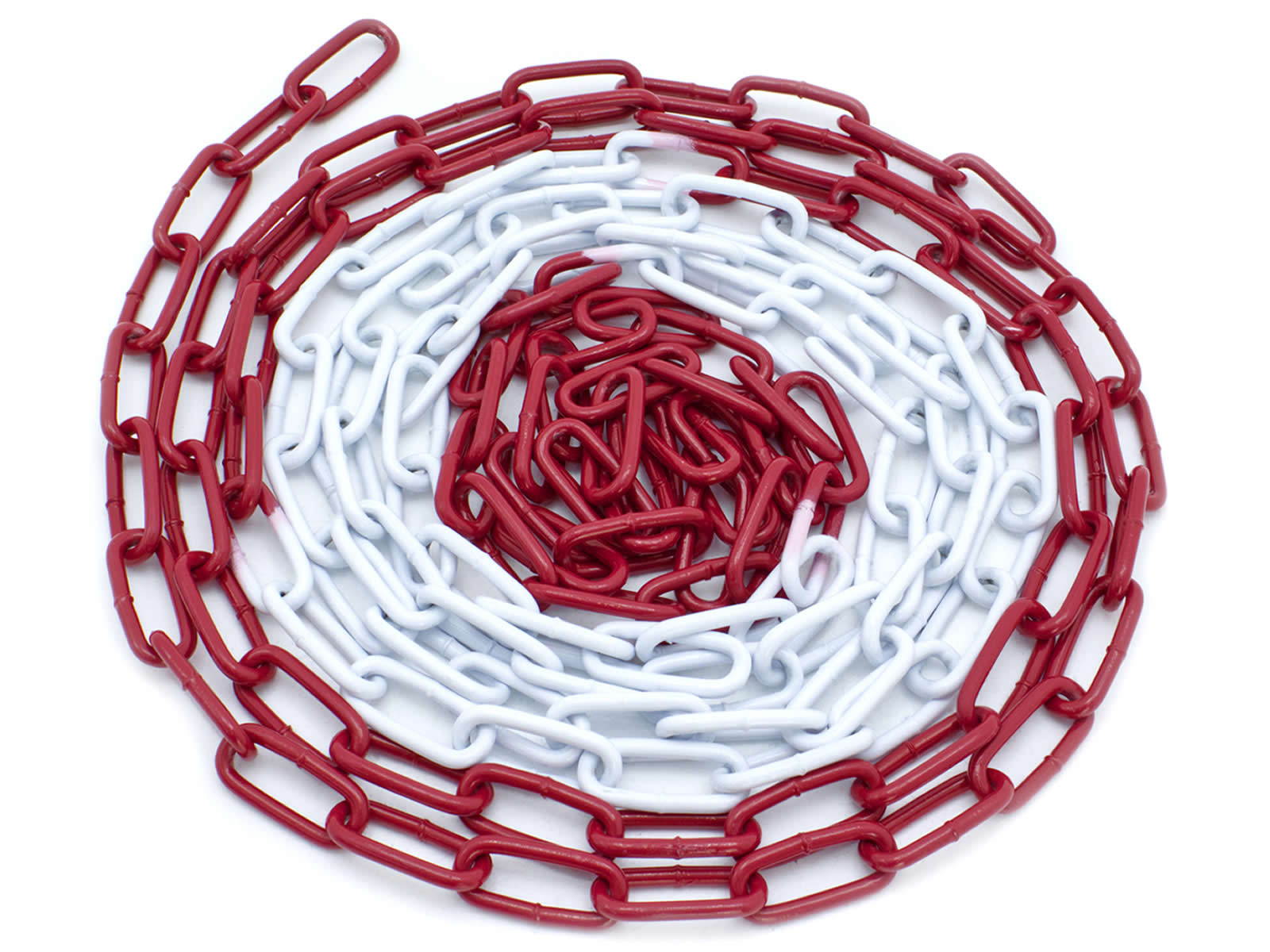 Absperrkette rot-weiß 38x22mm Metallkette Warnkette Rundstahlkette Metall - Bild 8 von 11